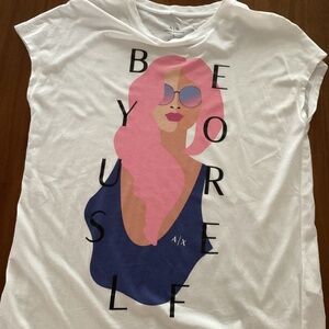 Armani Exchange Women's Be Yourself Print Crewneck Muscle Tee